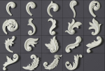 ORNAMENT BRUSHES ALPHA and 3D MODEL- VOL 01 - 02 - 03 - 04 - 05