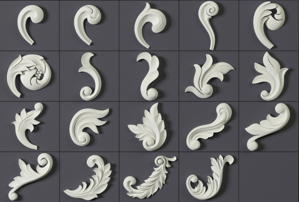 ORNAMENT BRUSHES ALPHA and 3D MODEL- VOL 01 - 02 - 03 - 04 - 05
