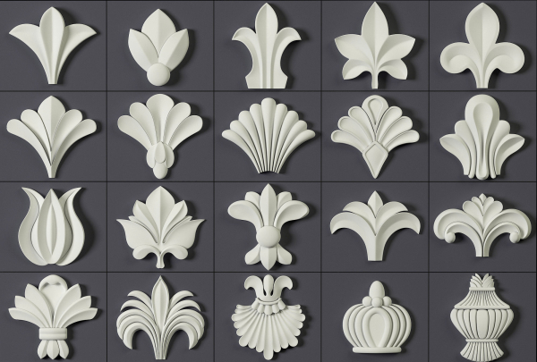 ORNAMENT BRUSHES ALPHA and 3D MODEL- VOL 01 - 02 - 03 - 04 - 05