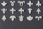 ORNAMENT BRUSHES ALPHA and 3D MODEL- VOL 01 - 02 - 03 - 04 - 05
