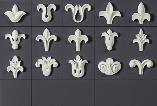ORNAMENT BRUSHES ALPHA and 3D MODEL- VOL 01 - 02 - 03 - 04 - 05