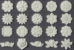 ORNAMENT BRUSHES ALPHA and 3D MODEL- VOL 01 - 02 - 03 - 04 - 05