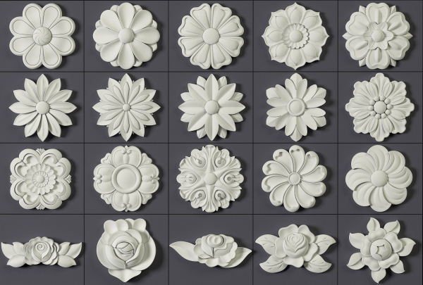 ORNAMENT BRUSHES ALPHA and 3D MODEL- VOL 01 - 02 - 03 - 04 - 05