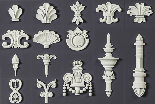 ORNAMENT BRUSHES ALPHA and 3D MODEL- VOL 01 - 02 - 03 - 04 - 05