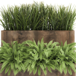 Ornamental grass in a rusty flower pot for the interior 940