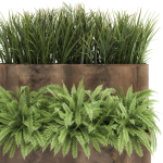 Ornamental grass in a rusty flower pot for the interior 940