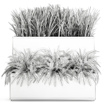 Ornamental grass in a rusty flower pot for the interior 940