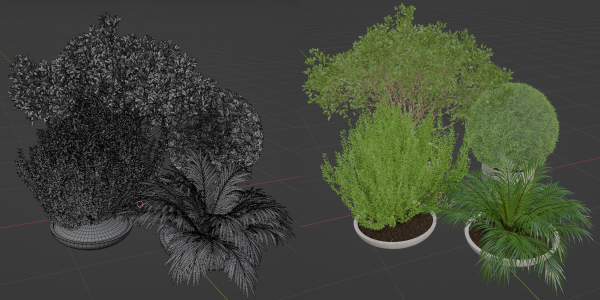 Outdoor Plants collection vol 236-Blender