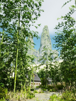 pack-bamboo-trees-10-models-and-ue4-animated-material-3d-model-low-poly-animated-fbx-blend-uasset