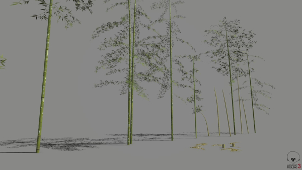Pack - Bamboo trees - 10 models and UE4 animated material