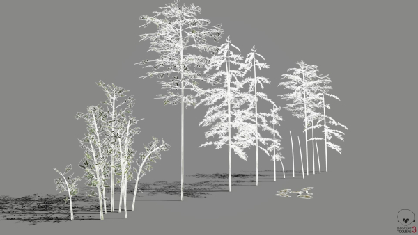 Pack - Bamboo trees - 10 models and UE4 animated material