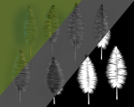 Palms low poly tropical palm trees