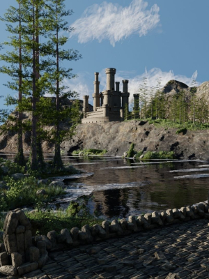 path-to-castle-scene-3d-model-blend