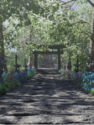 path-to-shrine-scene-3d-model-obj-fbx-stl-blend-dae