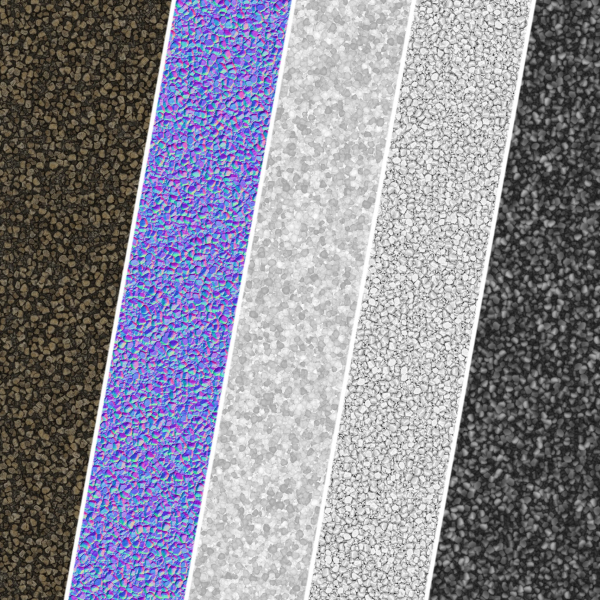 PBR Gravel 01 - 4k - PNG - Seamless - SBSAR