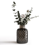 Photorealistic model of bouquets of eucalypt in vase
