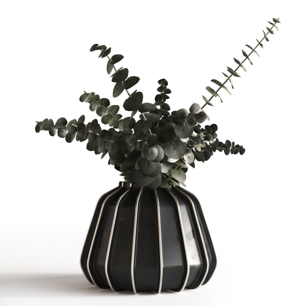Photorealistic model of bouquets of eucalypt in vase