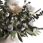 Photorealistic model of bouquets of flowers in vase