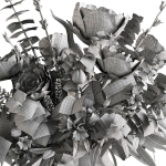 Photorealistic model of bouquets of flowers in vase