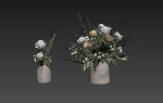 Photorealistic model of bouquets of flowers in vase