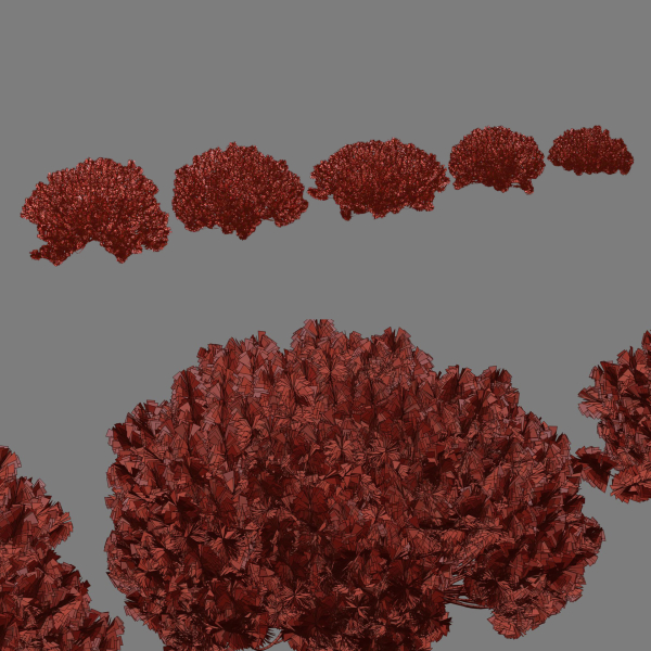 Pine bushes collection vol 255-3dsmax-Blender