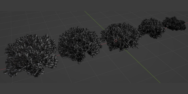 Pine bushes collection vol 255-3dsmax-Blender