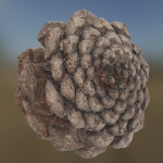 Pine cone 3d model with LODs