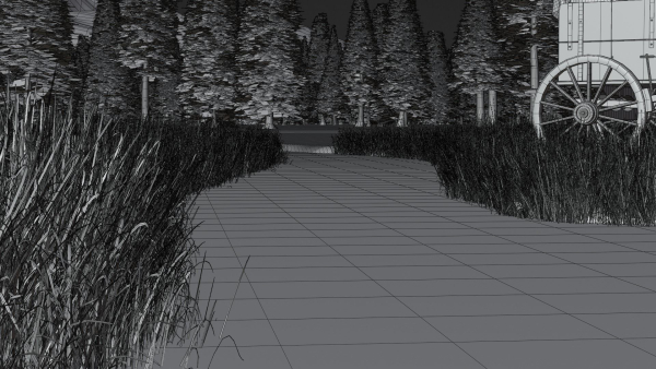Pine Forest 3d Scene