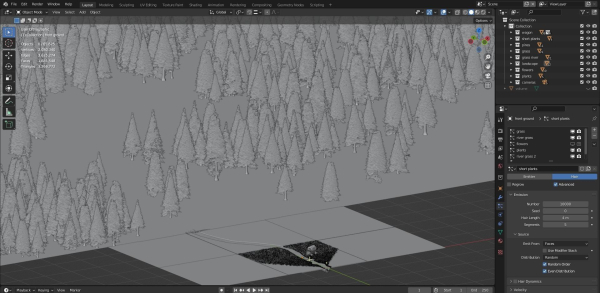 Pine Forest 3d Scene