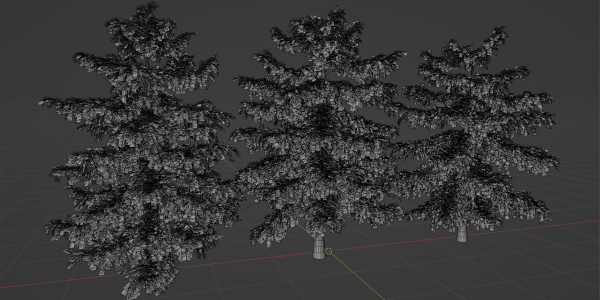 Pine trees collection vol 107-Blender