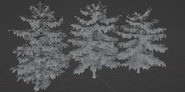 Pine trees collection vol 107-Blender