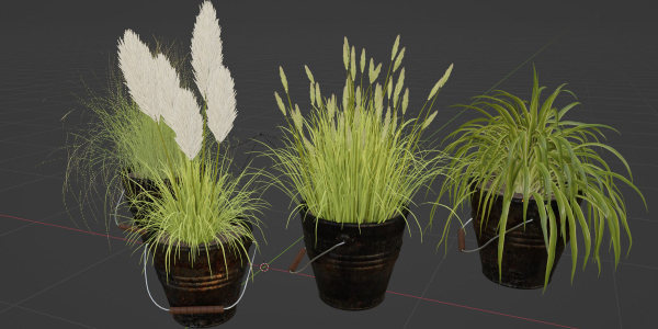 Plants in rusty metal pots collection vol 167-Blender