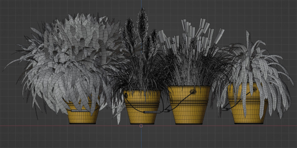 Plants in rusty metal pots collection vol 167-Blender