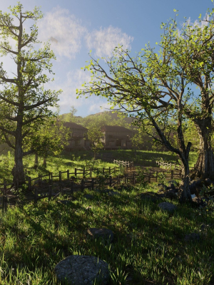 pond-village-scene-3d-model-blend