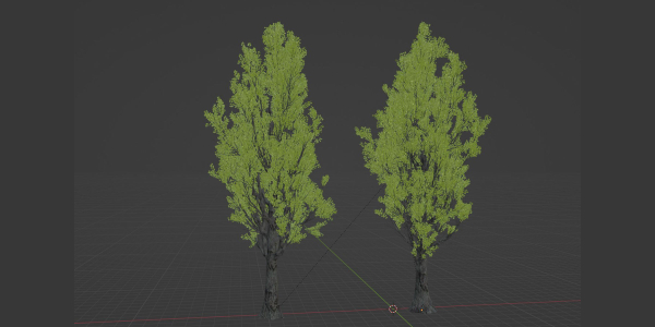 Poplar populus trees vol 116-Blender