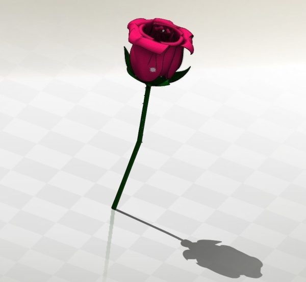 realistic 3d rose flower