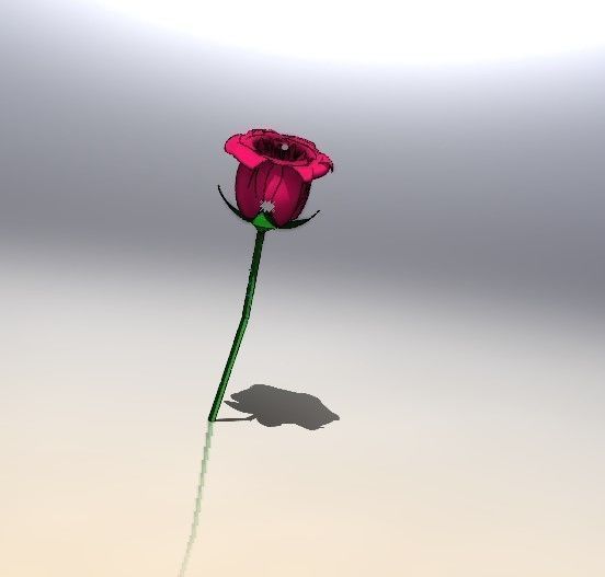 realistic 3d rose flower