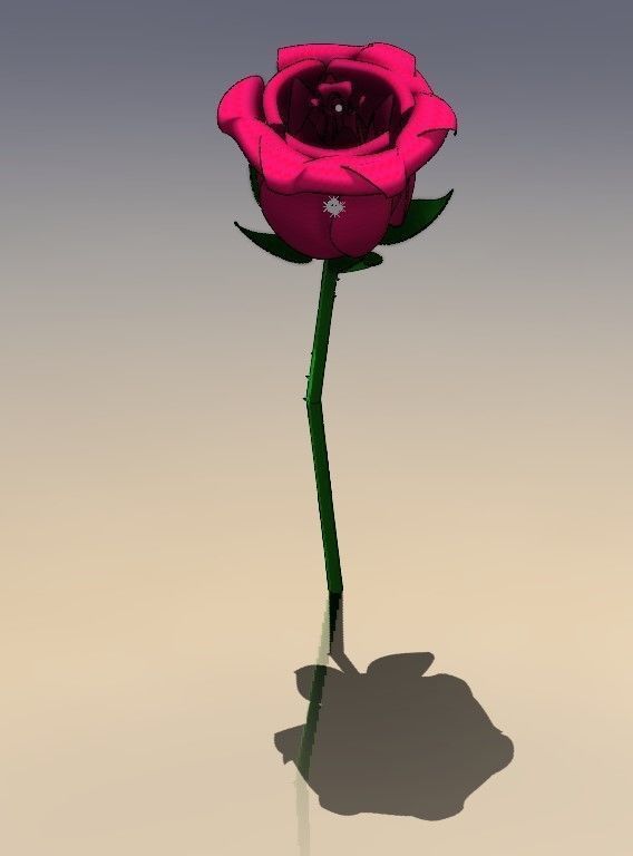 realistic 3d rose flower