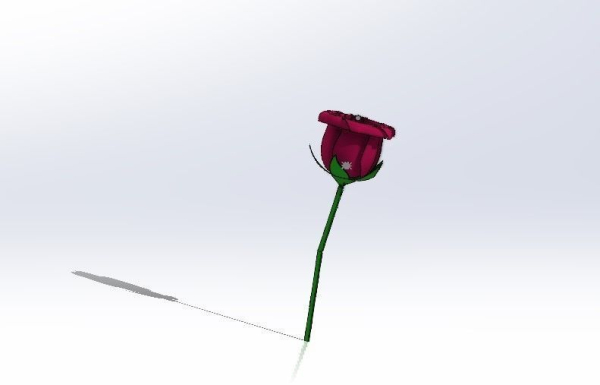 realistic 3d rose flower