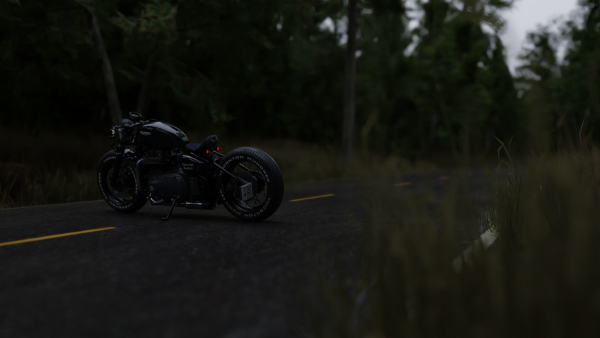 Realistic Forest Road Scene 3D Blender File Textured