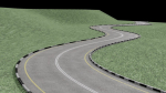 Realistic road winding in forest