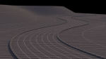 Realistic road winding in forest
