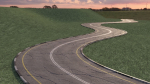 Realistic road winding in forest