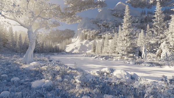 River Mountains Scene