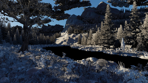 River Mountains Scene