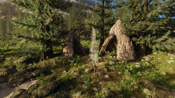 River Mountains Scene