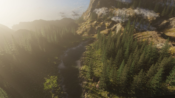 River Mountains Scene
