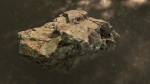 Rock low poly 3D model in forest