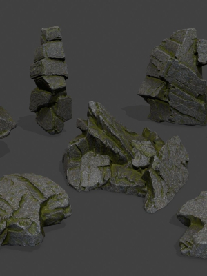 Rock Set with moss