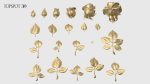Rose Buds And Leaves Set